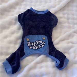 Blue Pajama Party Dog Outfit